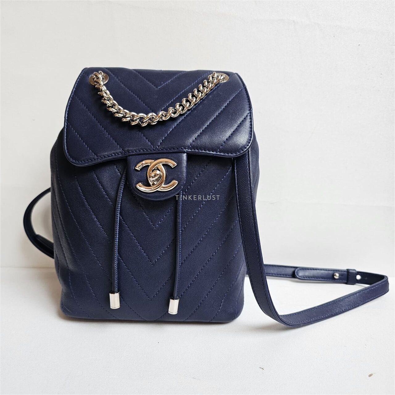 Chanel Chevron Blue Mini #25 Backpack