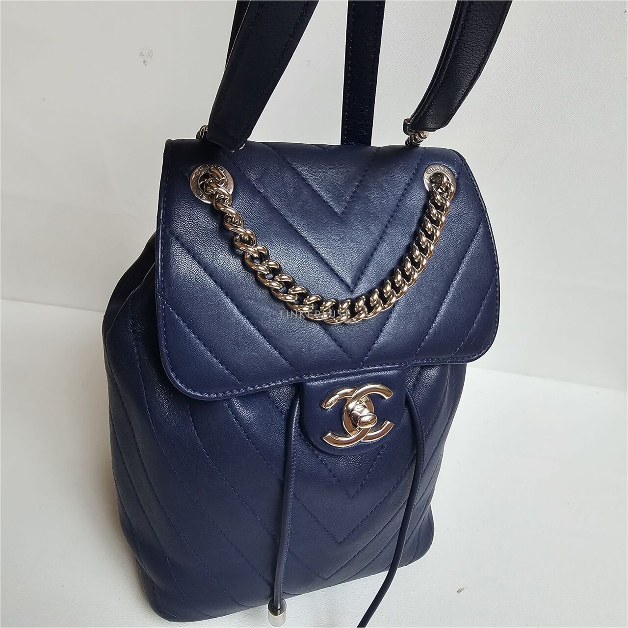 Chanel Chevron Blue Mini #25 Backpack