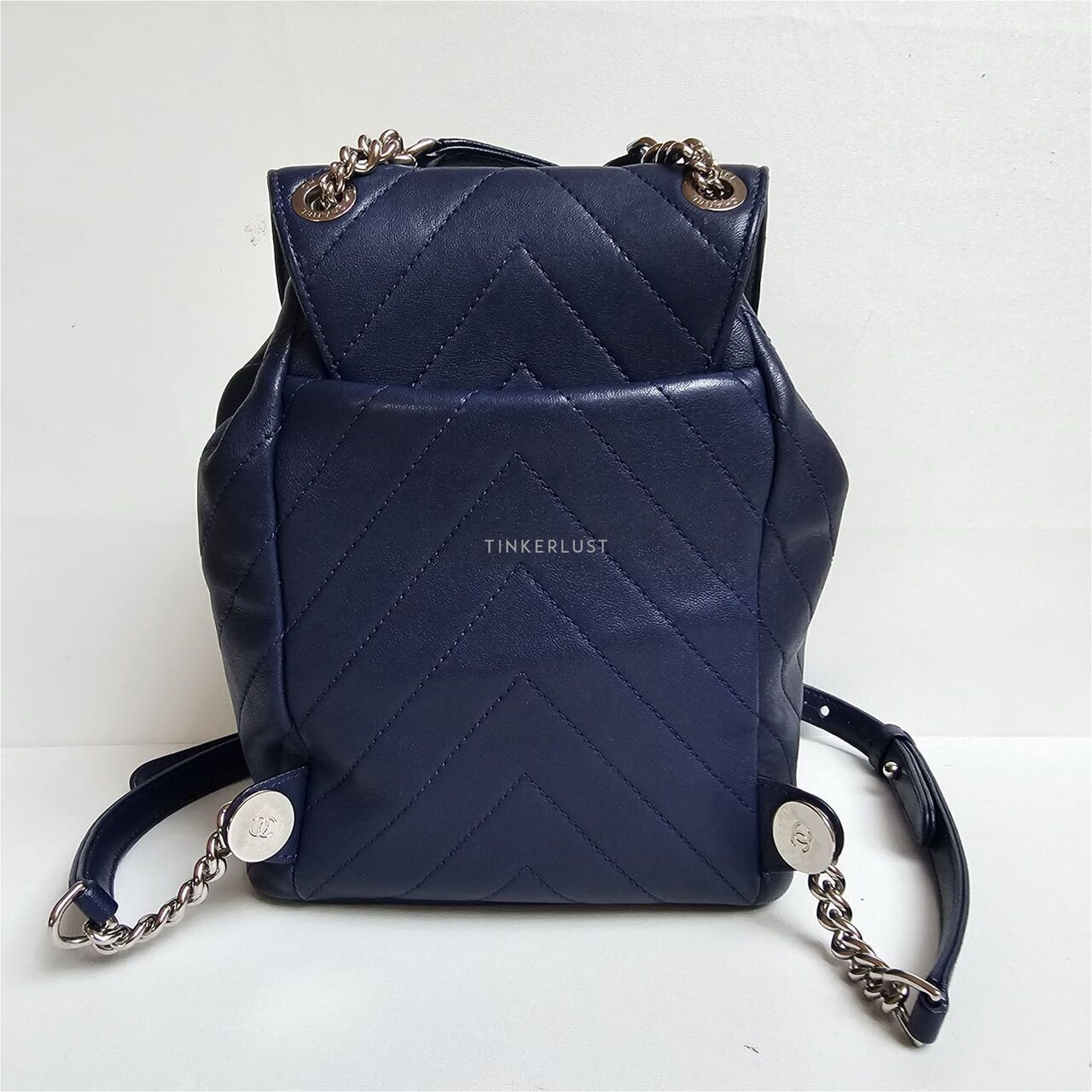 Chanel Chevron Blue Mini #25 Backpack