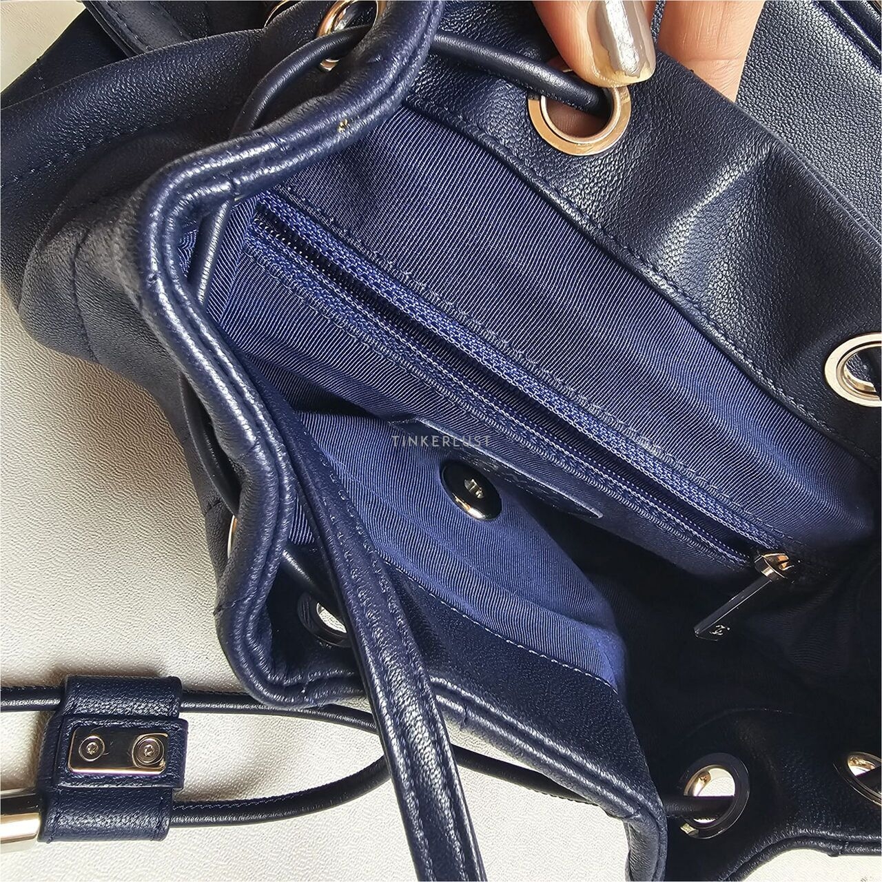 Chanel Chevron Blue Mini #25 Backpack