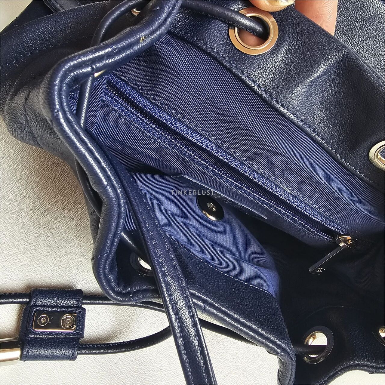 Chanel Chevron Blue Mini #25 Backpack