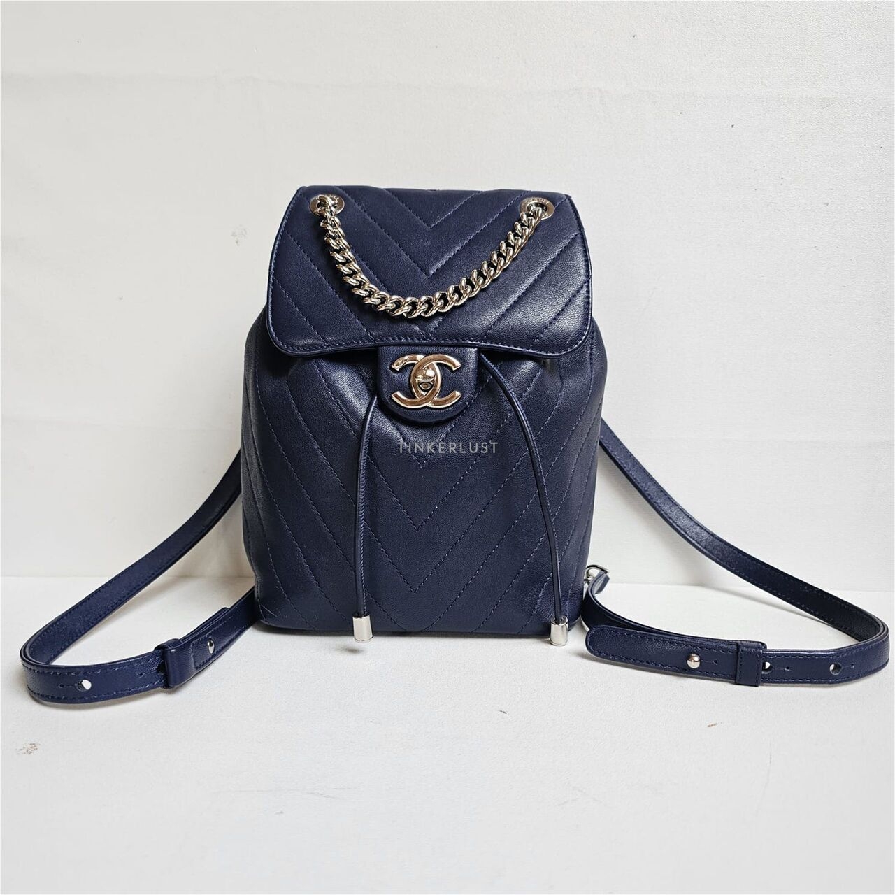 Chanel Chevron Blue Mini #25 Backpack