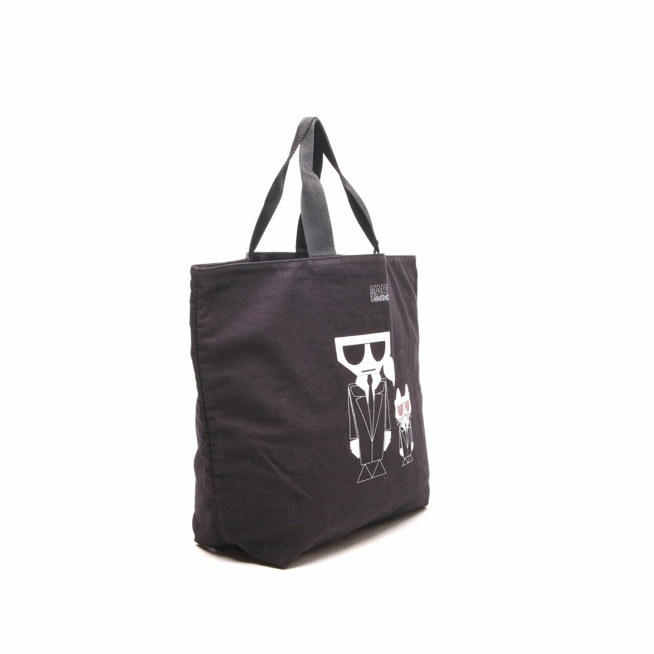 Karl Lagerfeld K/Kokctail Canvas Black Tote Bag 