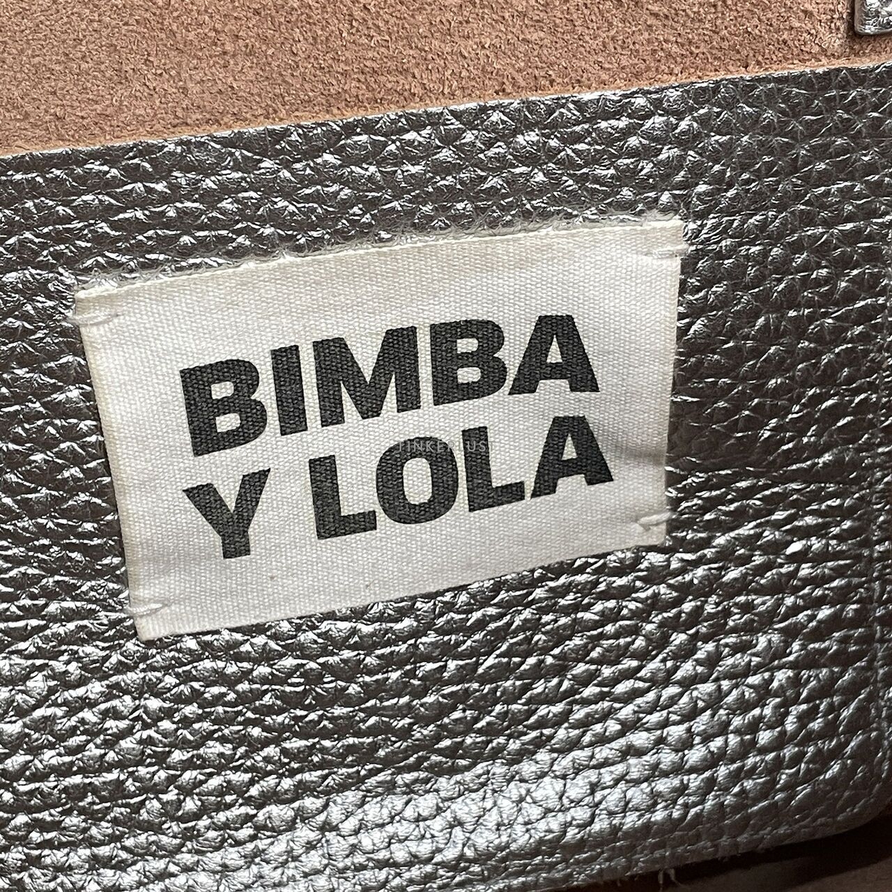 Bimba Y Lola Silver Metallic  Shopper Tote Bag