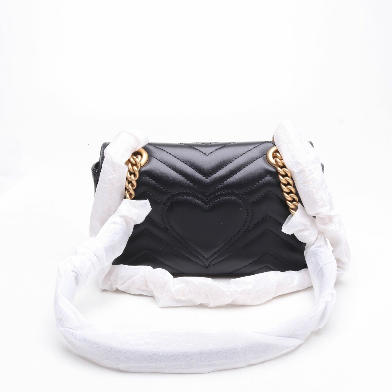 Gucci Calfskin Mini GG Marmont Bag Black Shoulder Bag