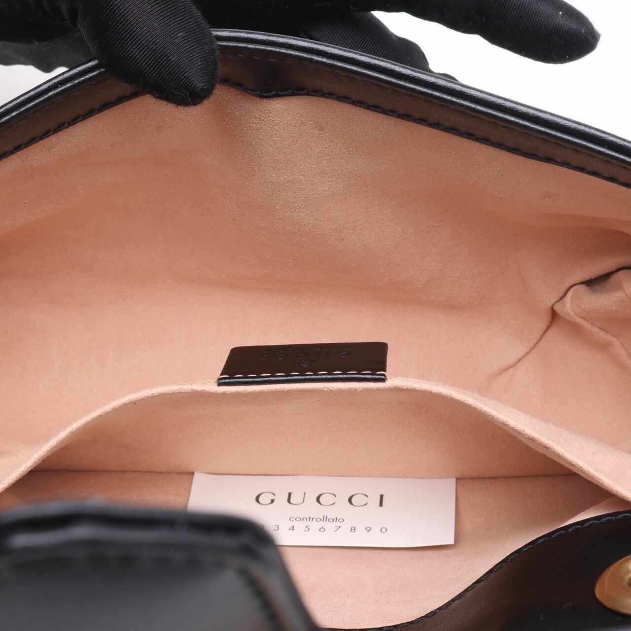 Gucci Calfskin Mini GG Marmont Bag Black Shoulder Bag