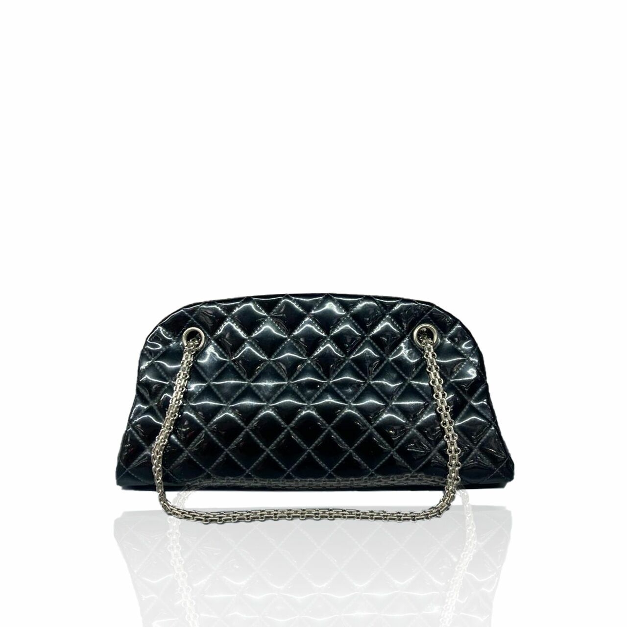 Chanel Patent Mademoiselle Small Black RHW #15 Shoulder Bag