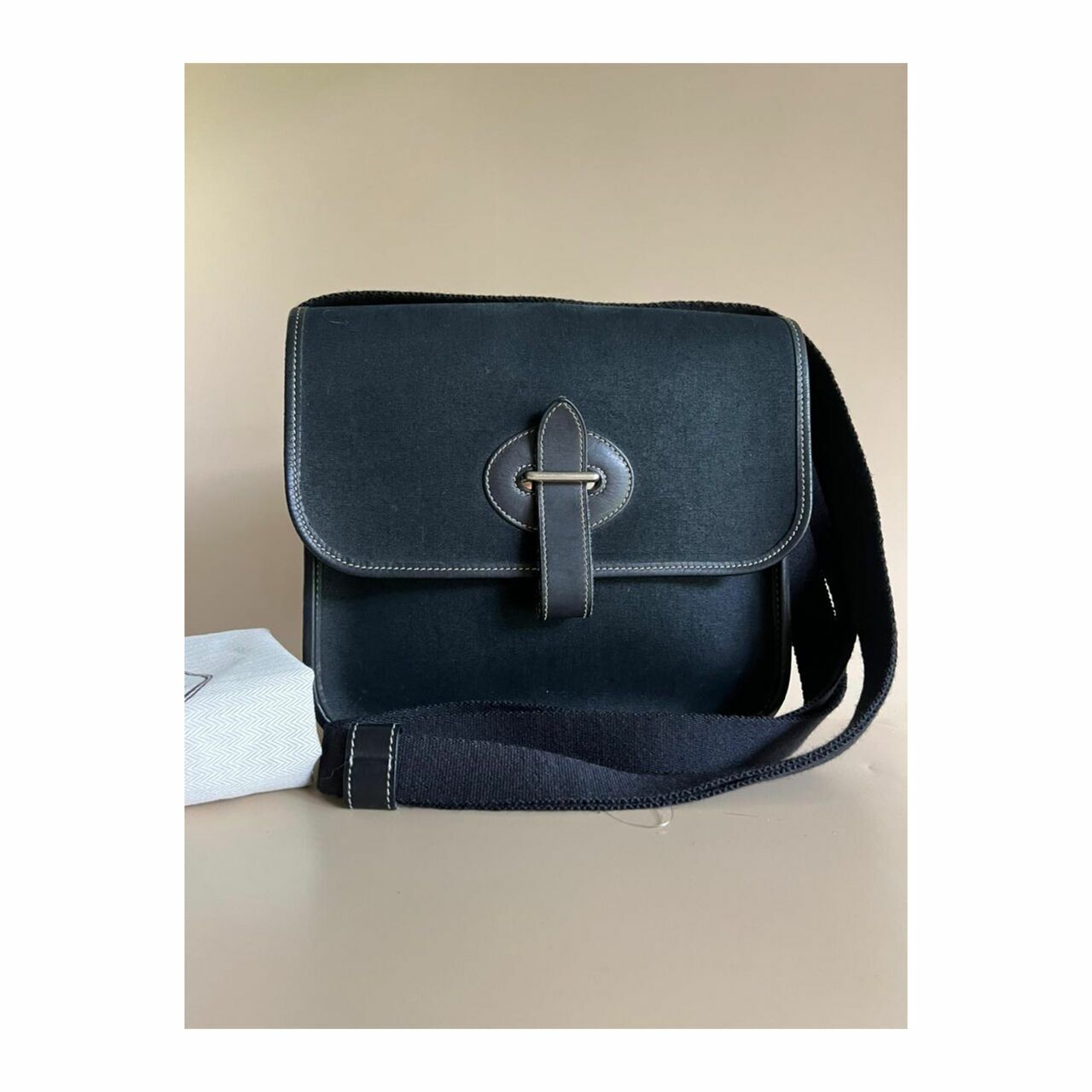 Hermes Vintage Hermes Buenaventura Medium Black Sling Bag