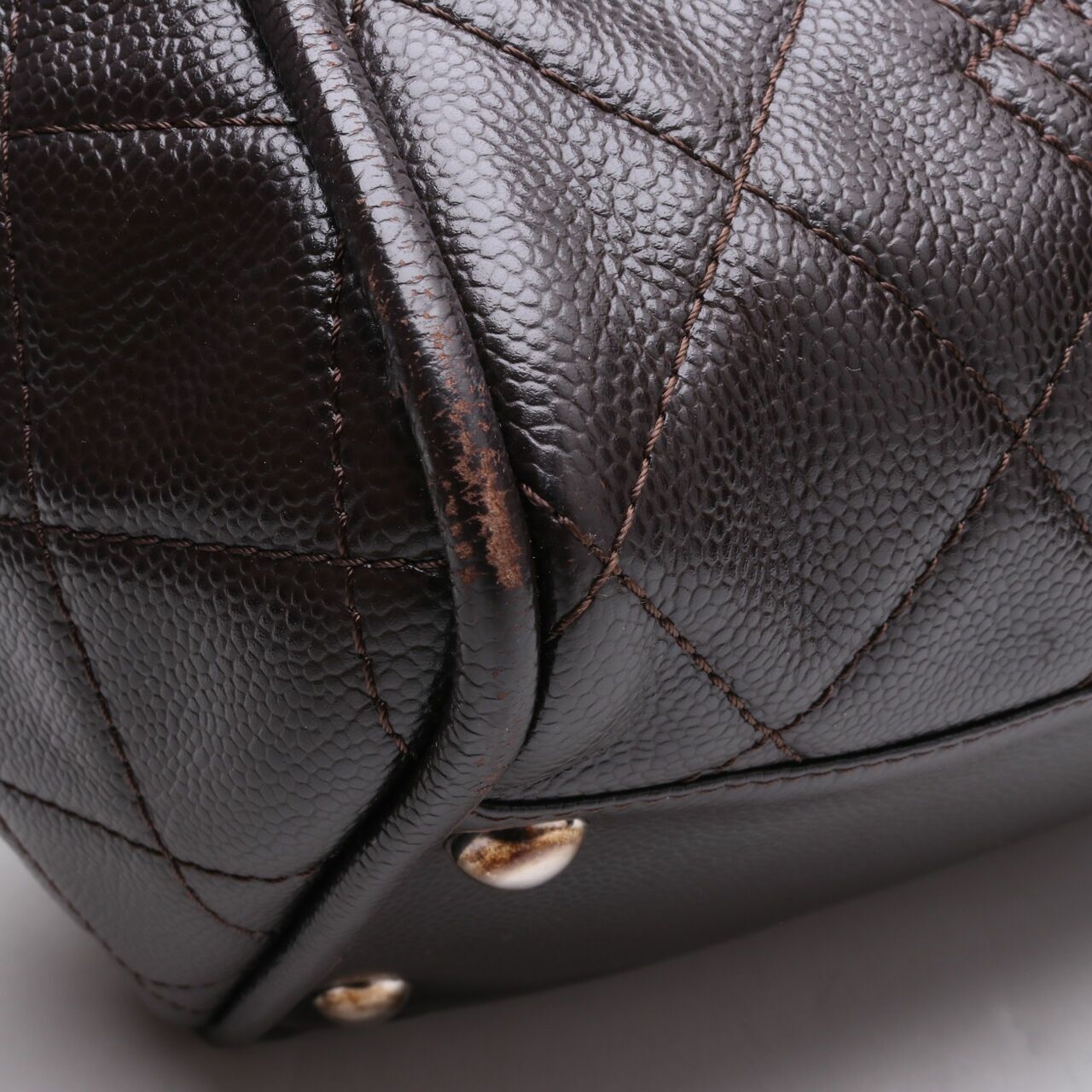 Chanel Caviar Bowling Bag Dark Brown #11 Handbag