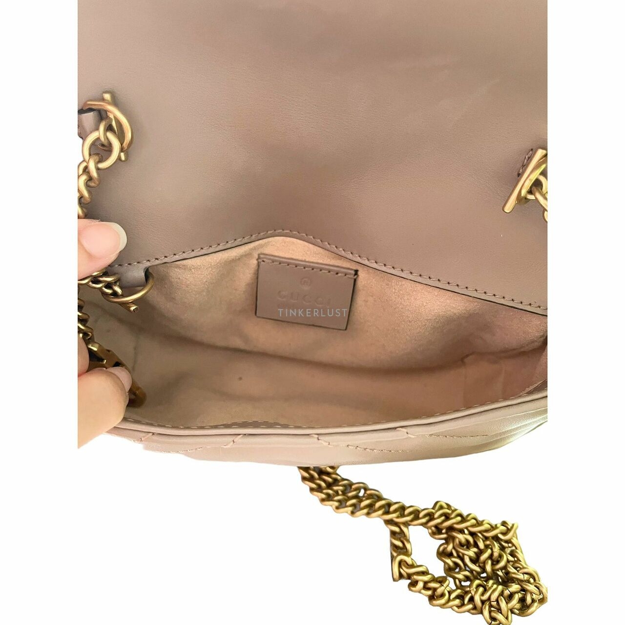 Gucci Marmont Super Mini Nude GHW Sling Bag	