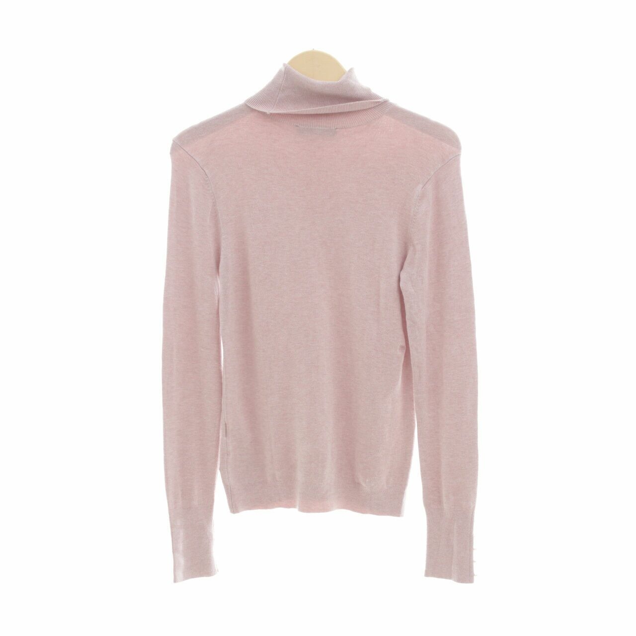 Zara Dusty Pink Turtle Neck Pearl Sweater