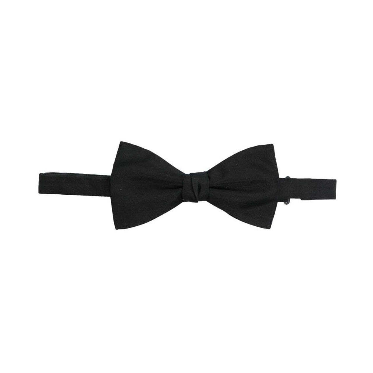 Saint Laurent Yves Silk Satin Bow Tie Black