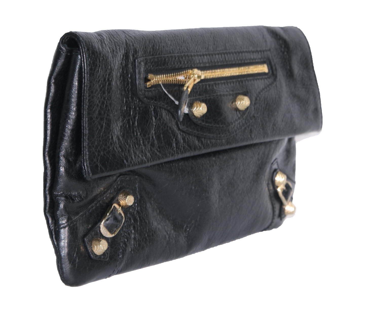 Balenciaga Black Leather City Clutch