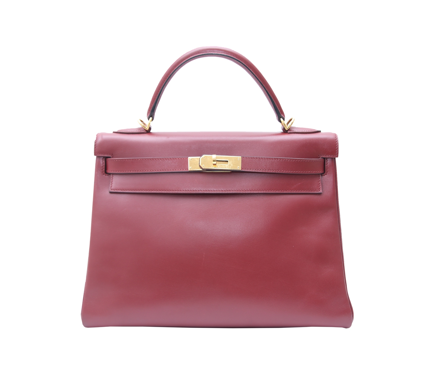 Hermes Kelly 32 Maroon GHW Stamp I Handbag