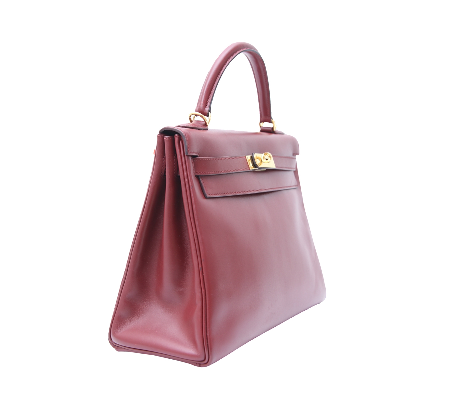 Hermes Kelly 32 Maroon GHW Stamp I Handbag