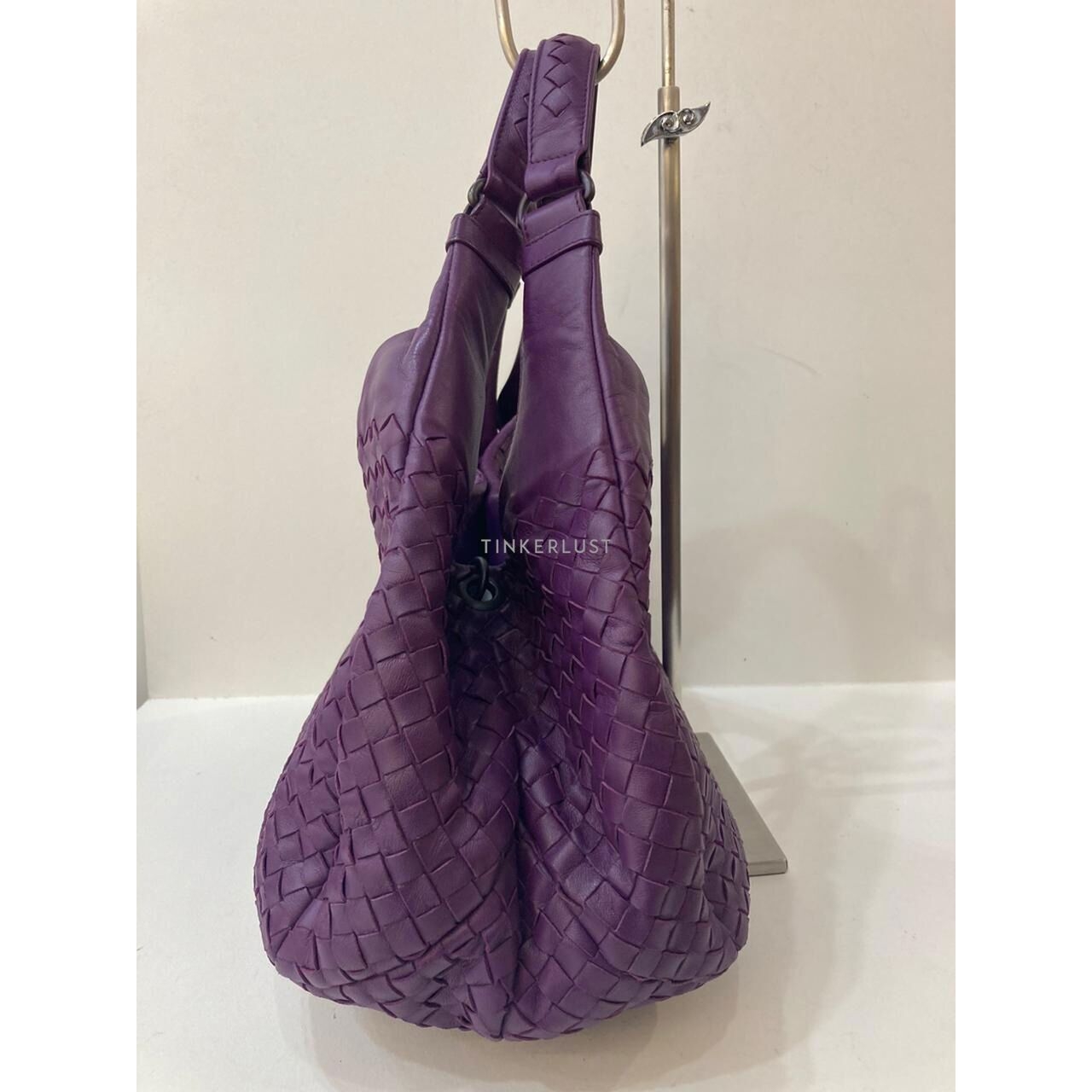 Bottega Veneta Campana Small Purple Shoulder Bag