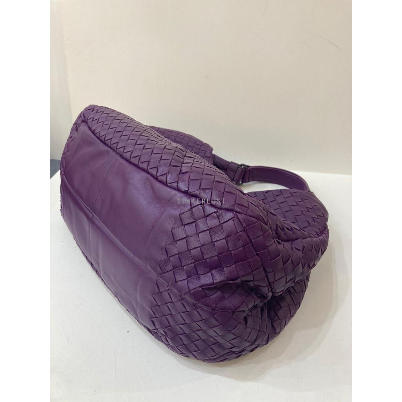 Bottega Veneta Campana Small Purple Shoulder Bag