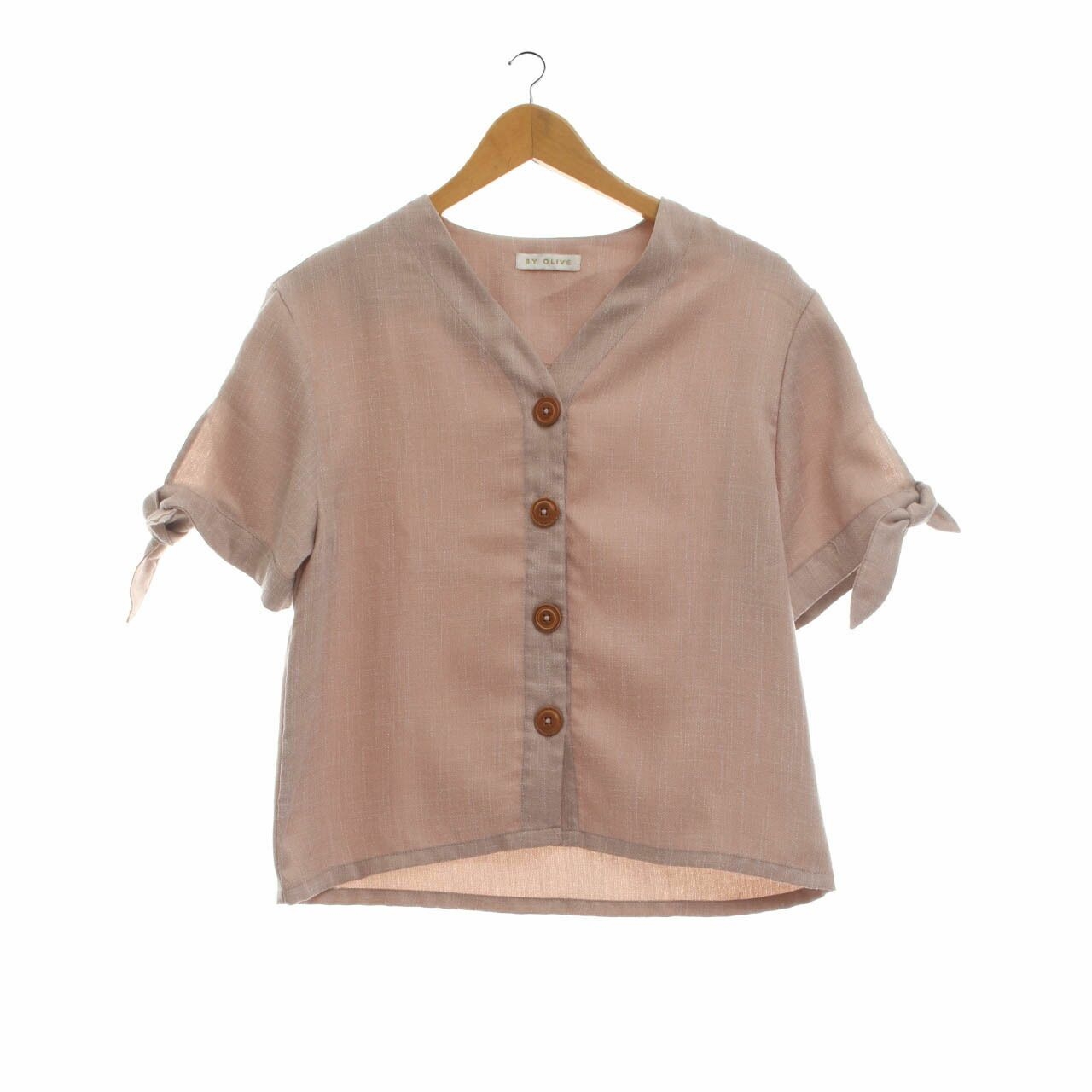 Private Collection Dusty Pink Tweed Button Down Blouse