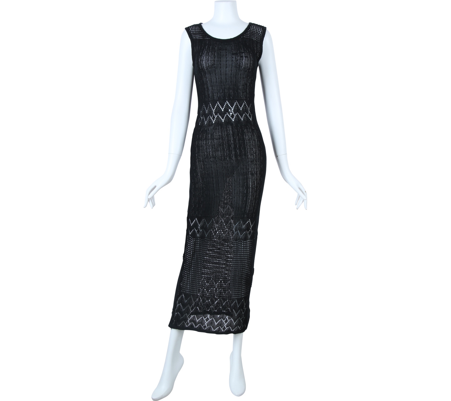 (X)SML Black Sleeveless Long Dress