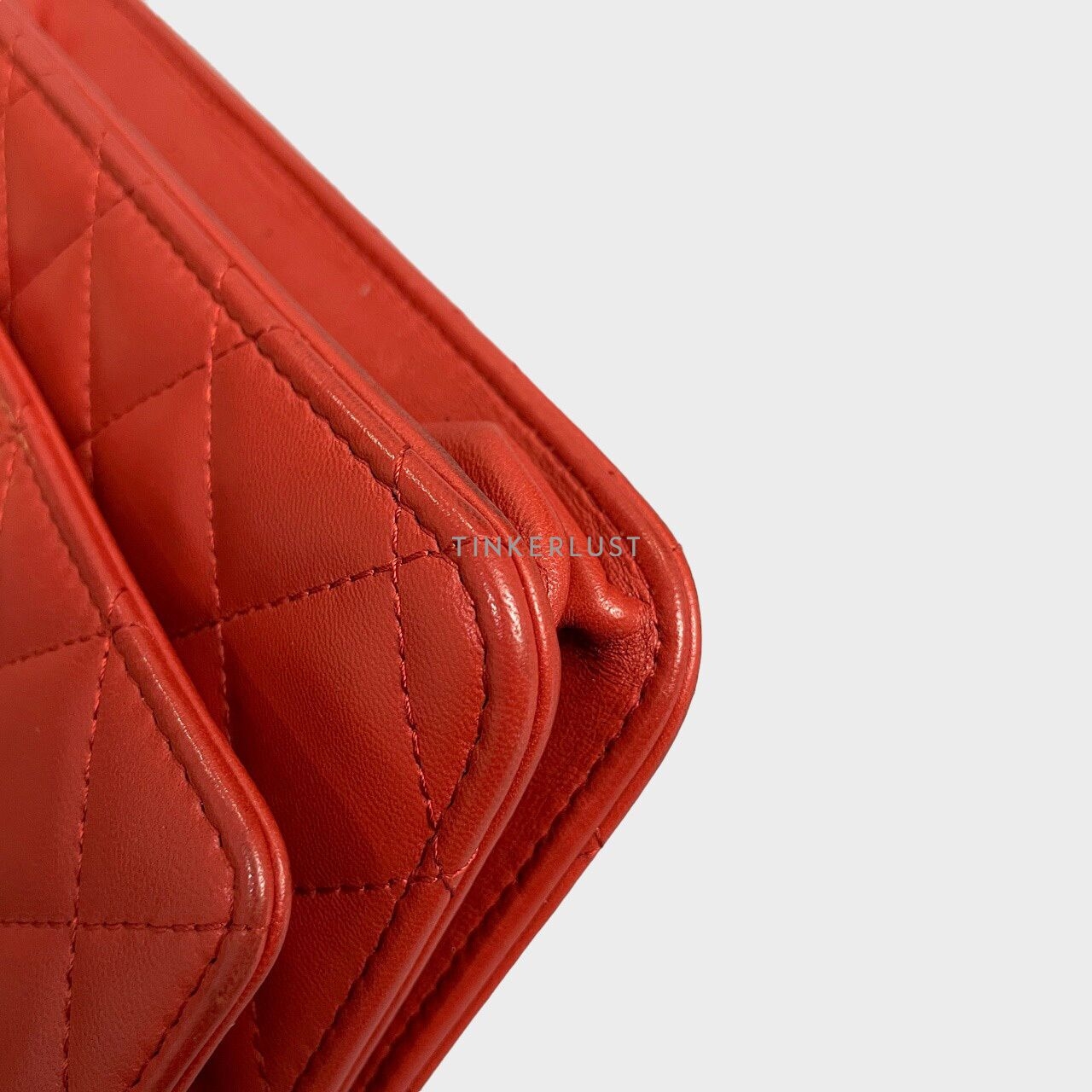 Chanel Quilted Trendy CC Orange Lambskin GHW Wallet On Chain Sling Bag	