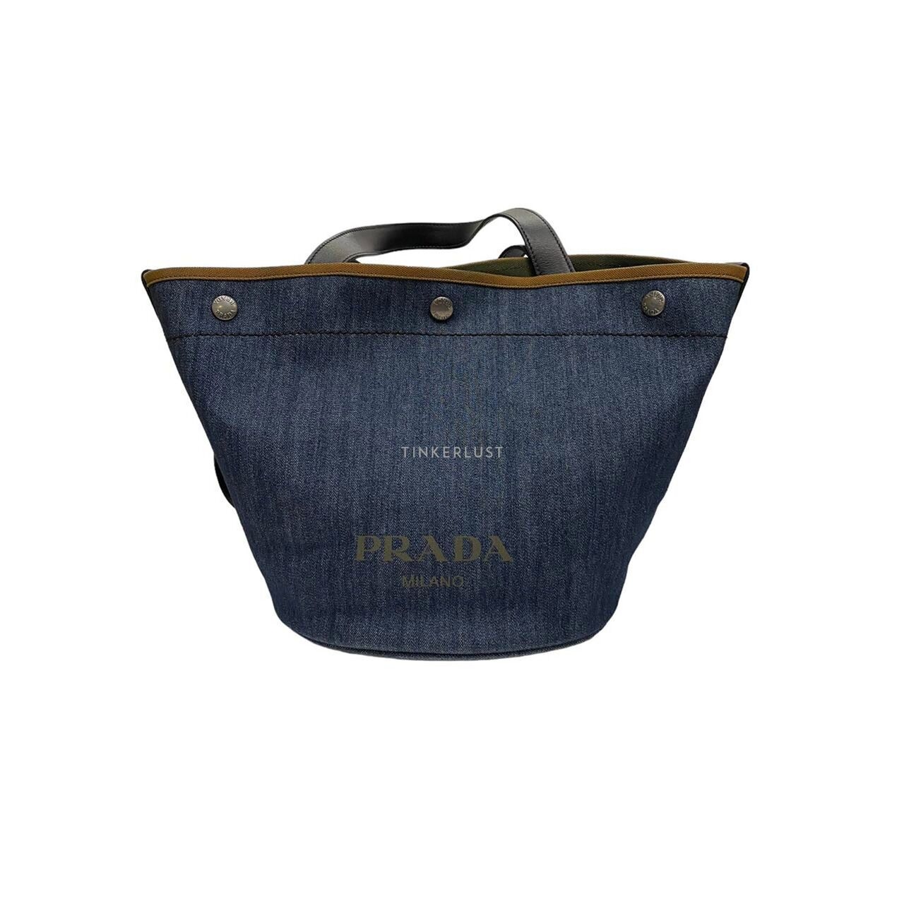 Prada Denim Bucket Bag Satchel