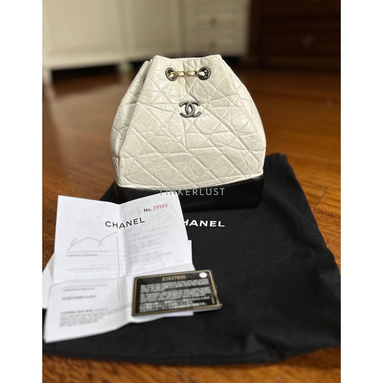 Chanel Gabrielle Small White Black #23 Backpack