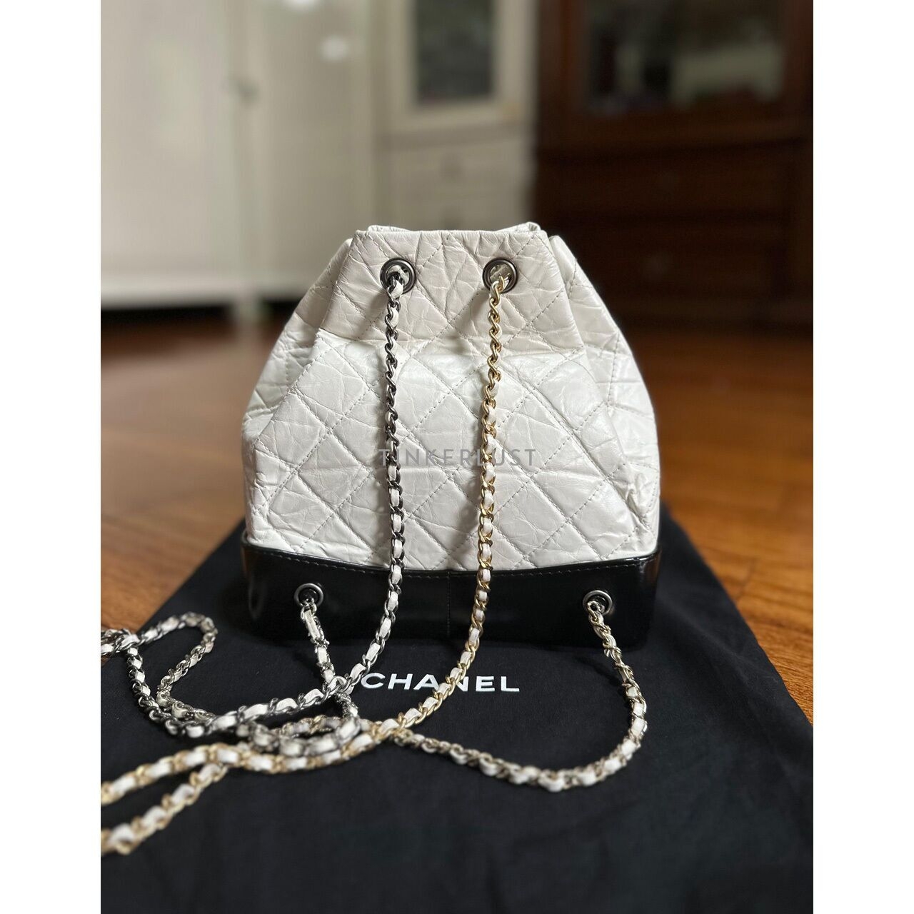 Chanel Gabrielle Small White Black #23 Backpack