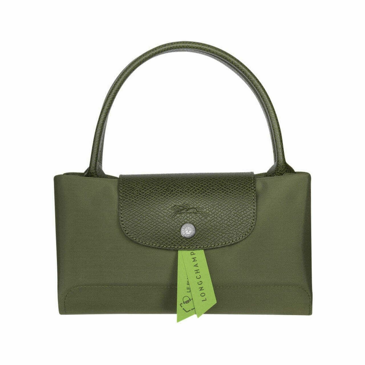 Longchamp Le Pliage Green M Top Handle Bag Forest Green