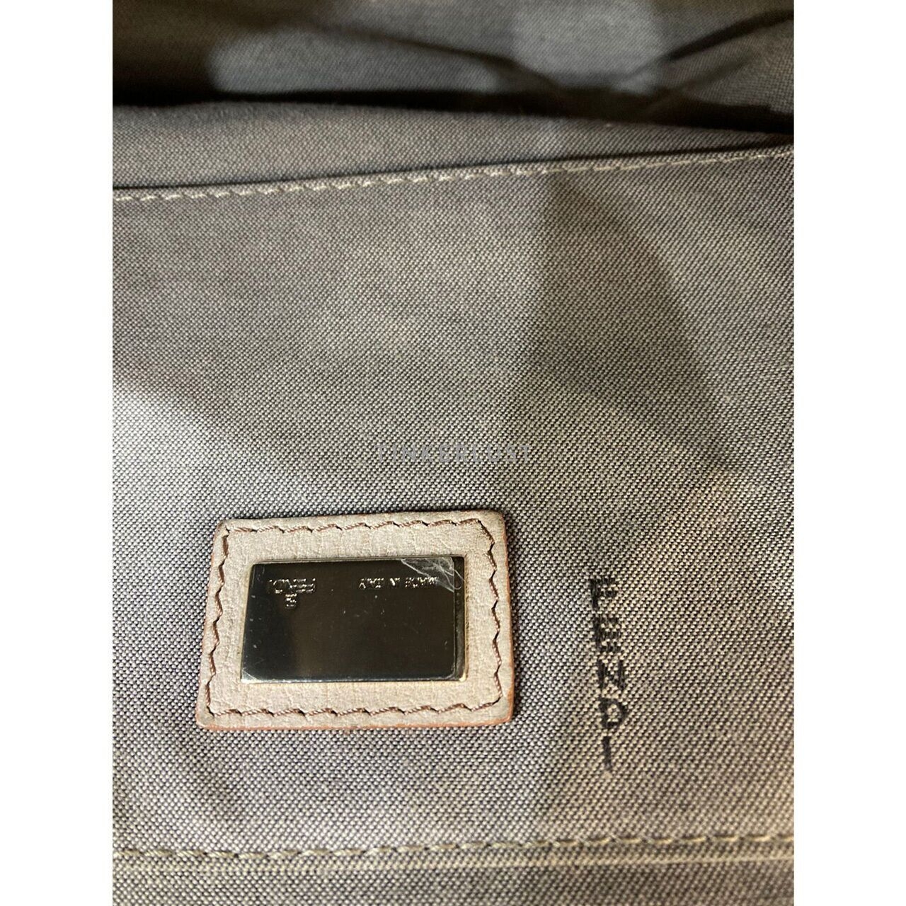 Fendi FF Monogram Cream Canvas & Leather Shoulder Bag