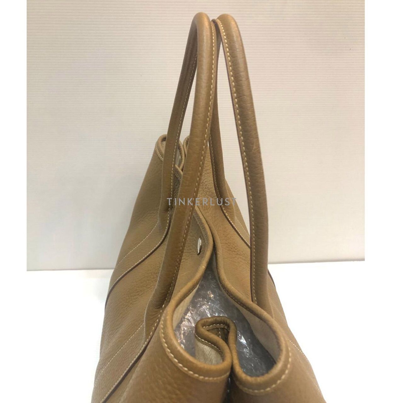 Hermes Garden Party 36 Clemence Leather British Khaki #Q Square 2013 Tote Bag 