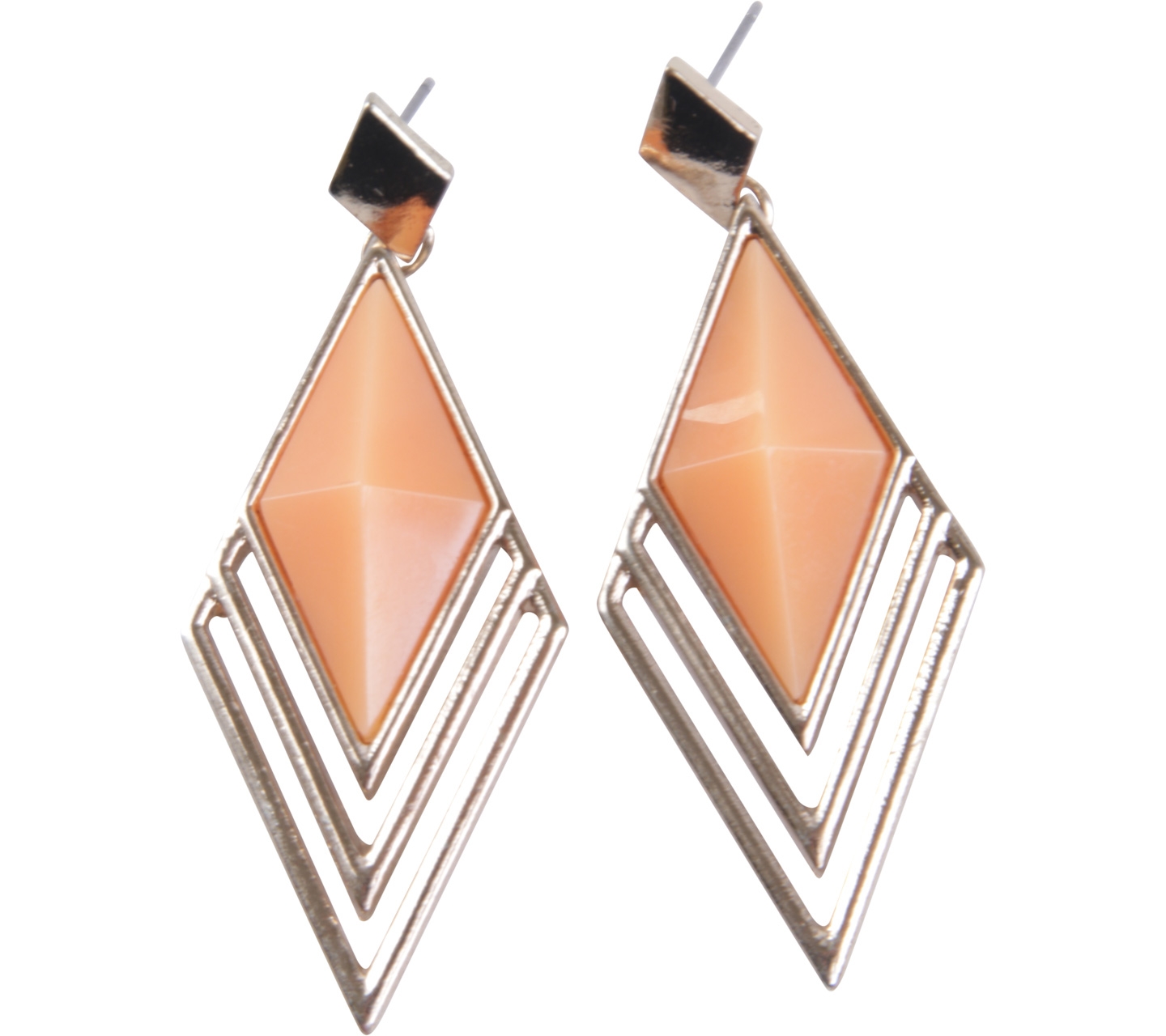 Forever 21 Gold & Orange Kite Earrings