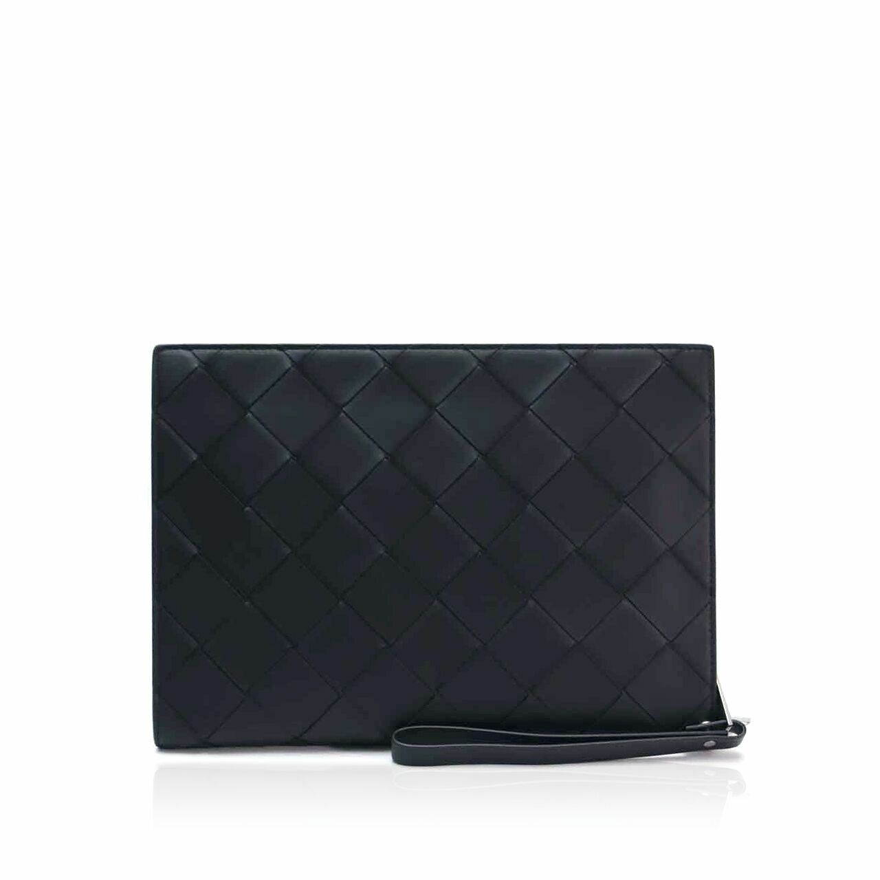 Bottega Veneta Black Leather Clutch