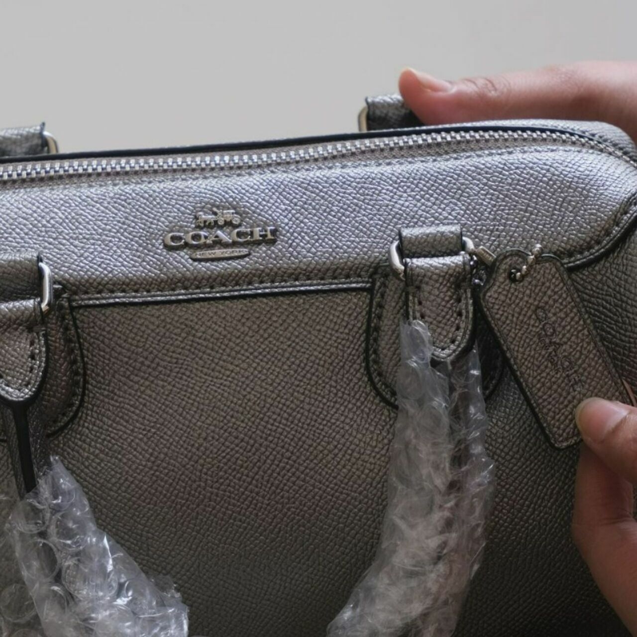 Coach Silver Metalic Handbag