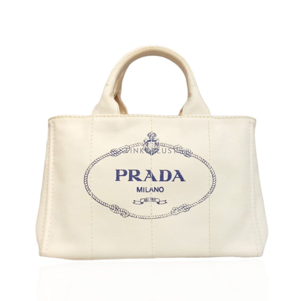 Prada Canapa White Canvas Tote Bag