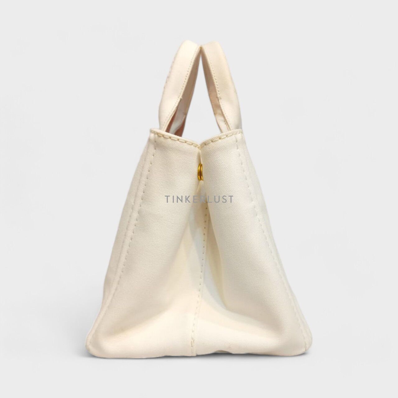 Prada Canapa White Canvas Tote Bag