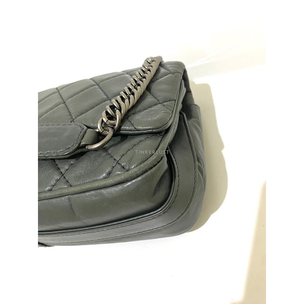 Chanel CC Grey Flap SHW #12 Shoulder Bag 