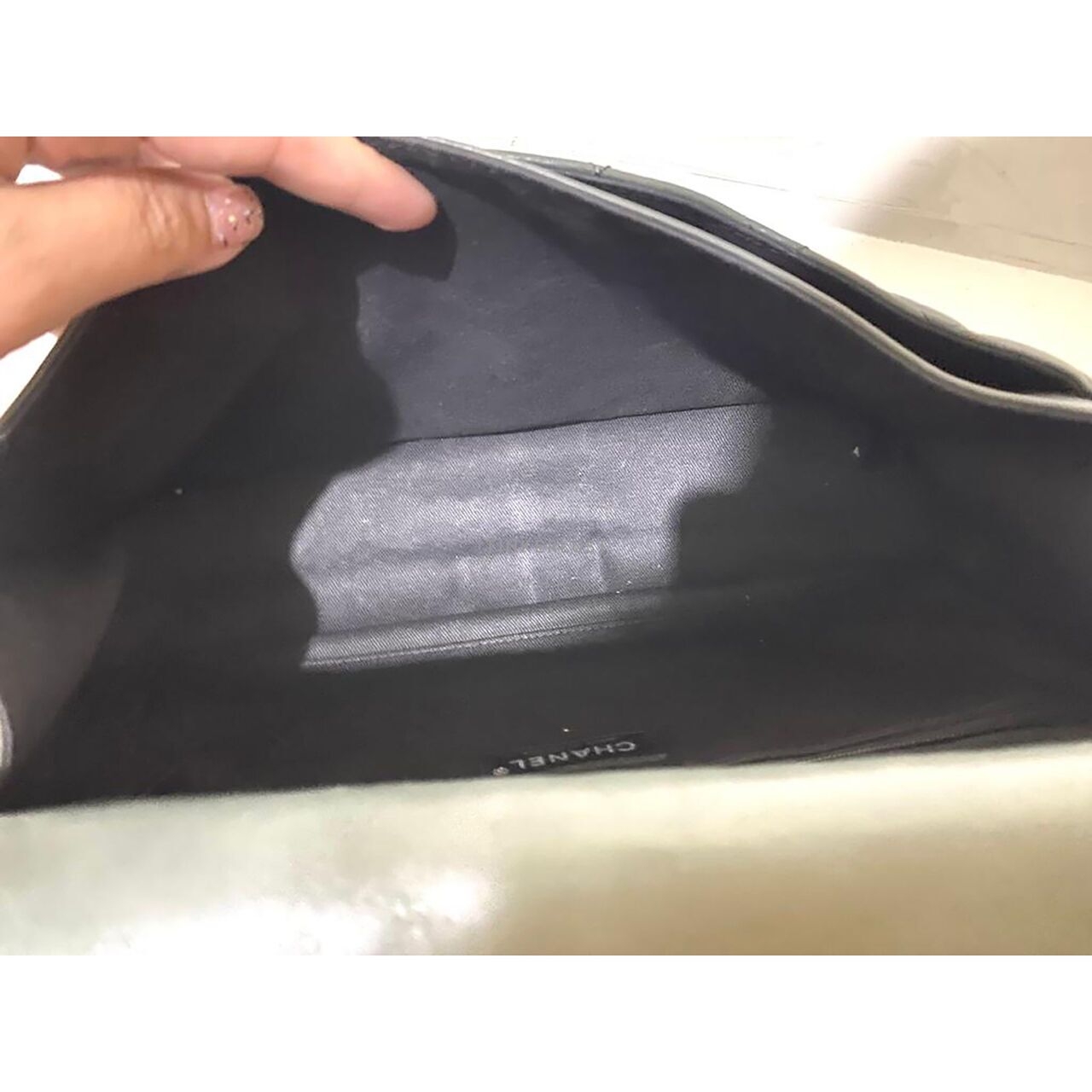 Chanel CC Grey Flap SHW #12 Shoulder Bag 