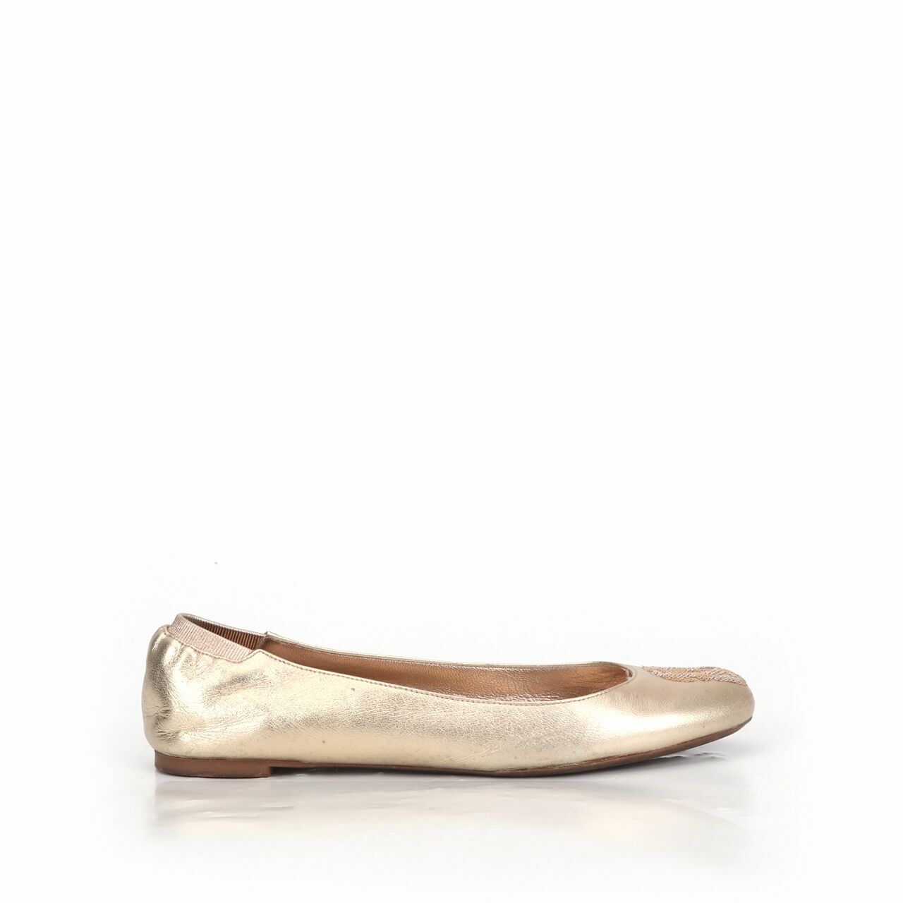 Alexander McQueen Metallic Gold Flats