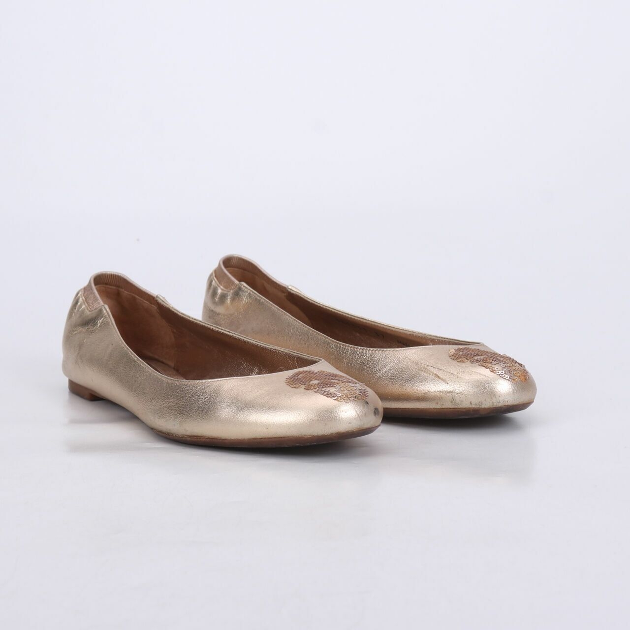 Alexander McQueen Metallic Gold Flats