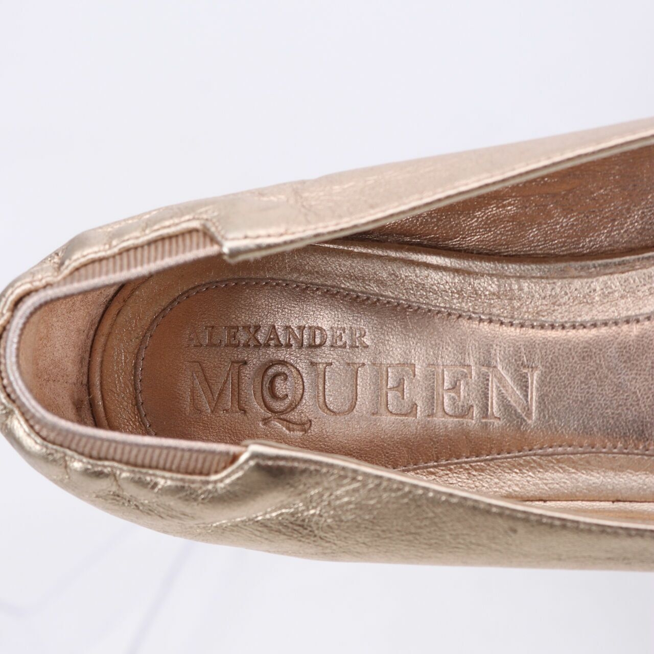 Alexander McQueen Metallic Gold Flats