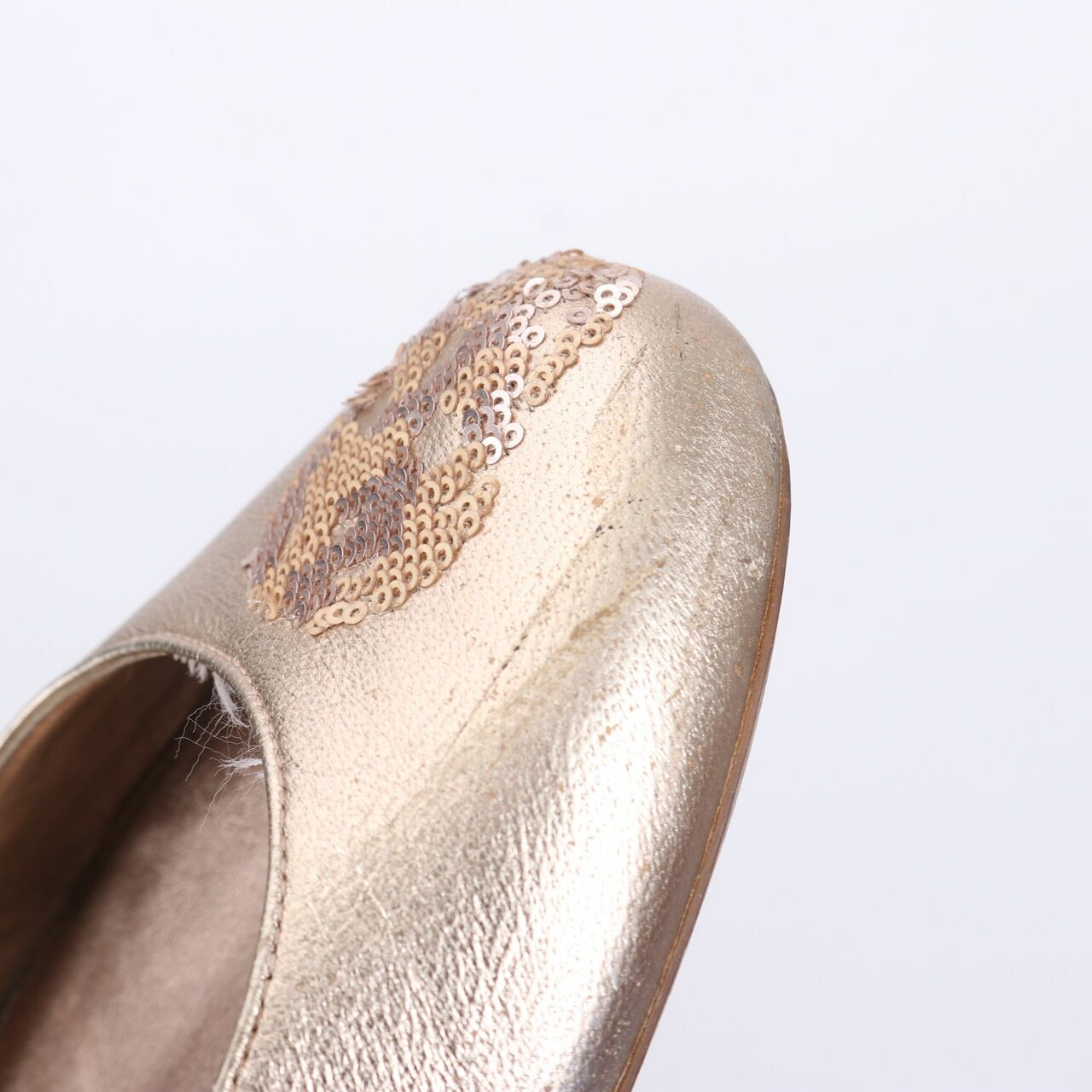 Alexander McQueen Metallic Gold Flats