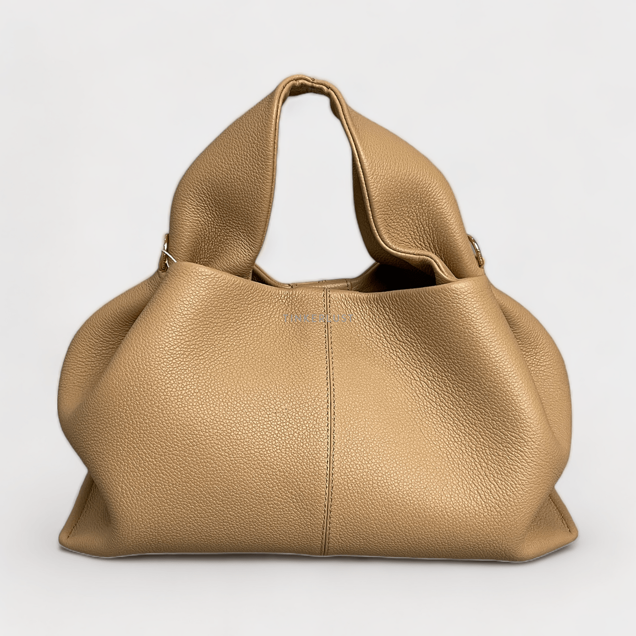 POLENE Numero Neuf Beige Textured Leather GHW Shoulder Bag	