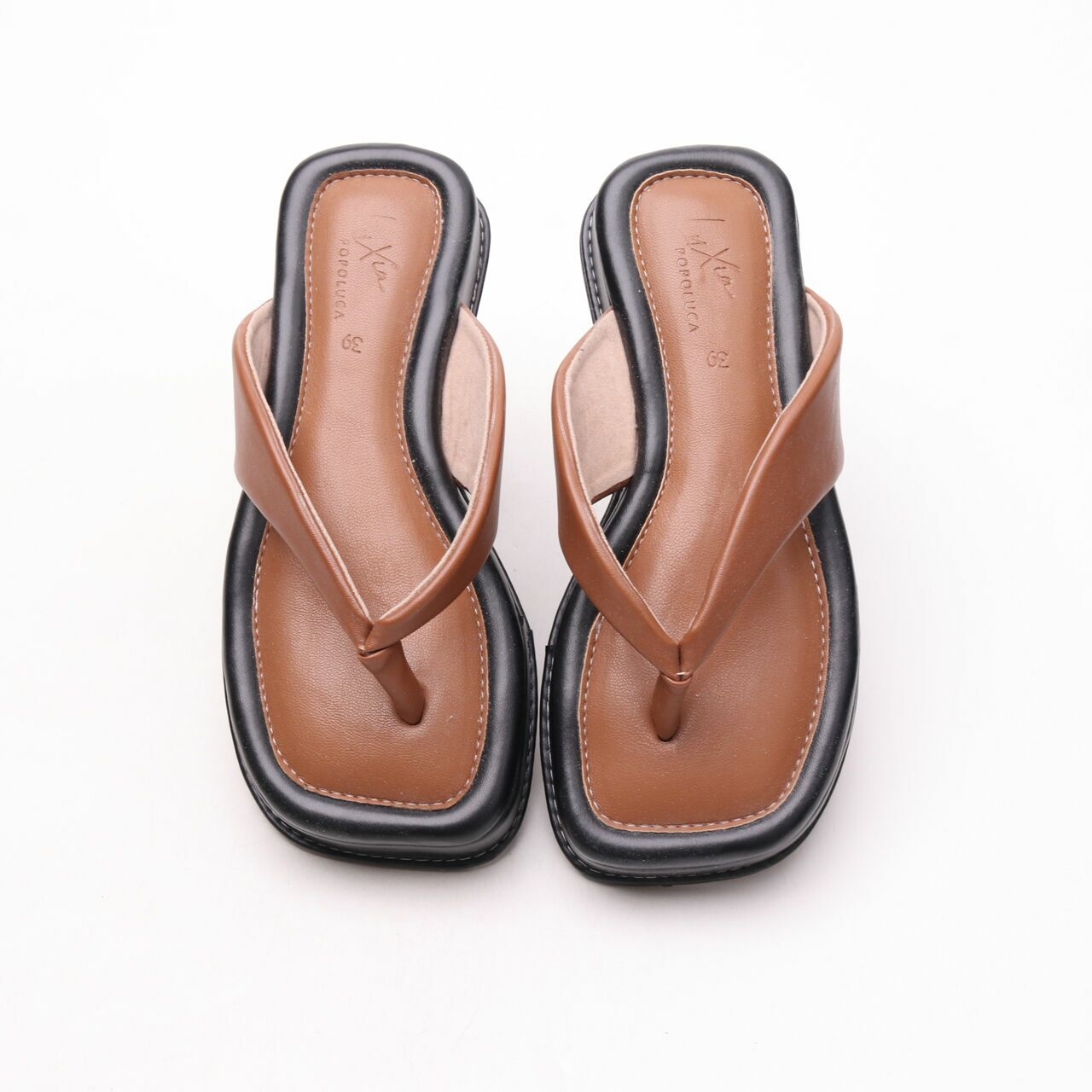 Popoluca Brown & Black Sandals