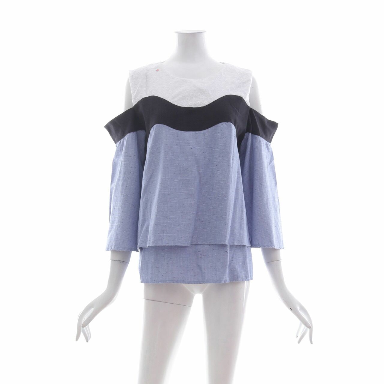 Private Collection Three Tone Cold Shoulder Blouse