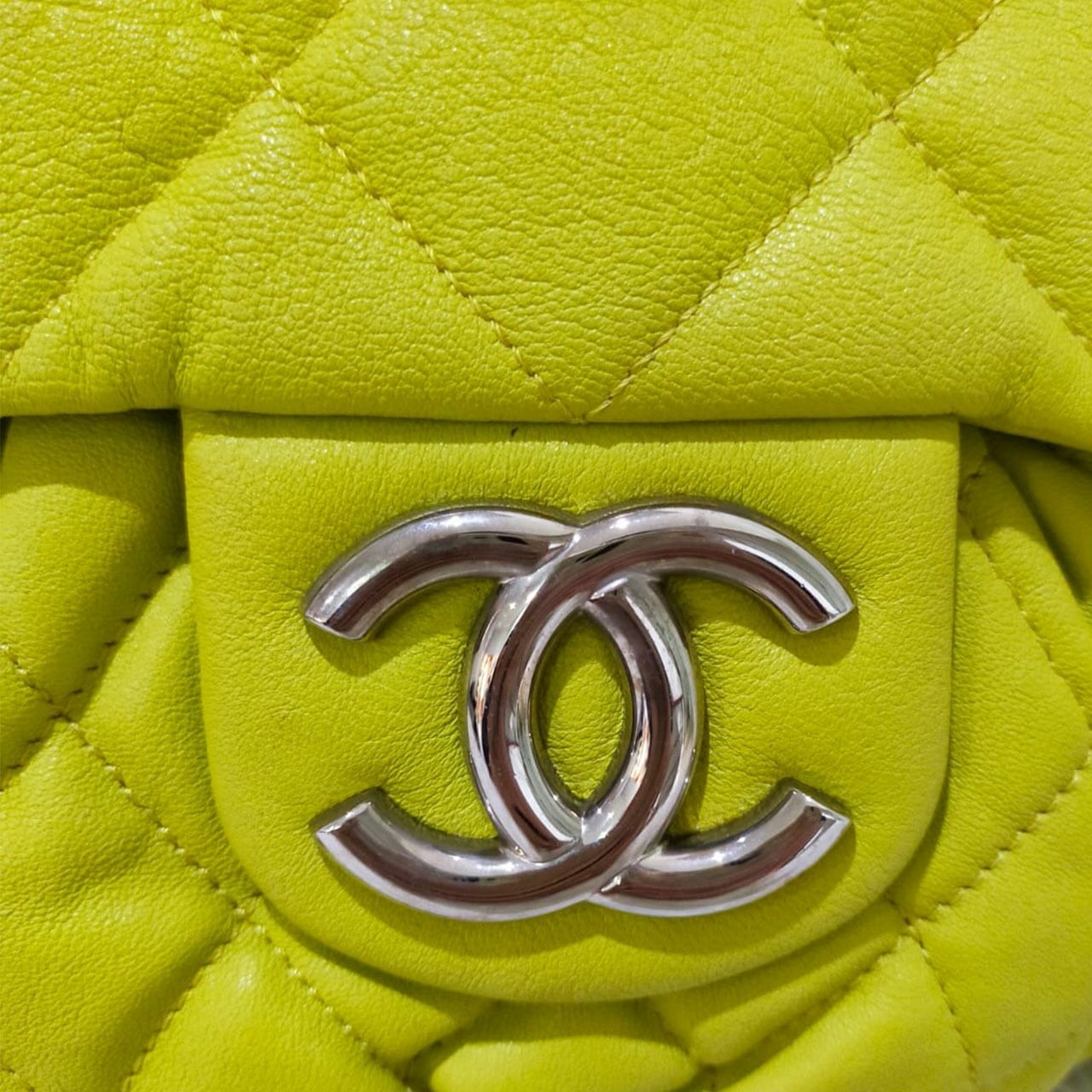 Chanel Chain Around Neon Lime Green Shw #15