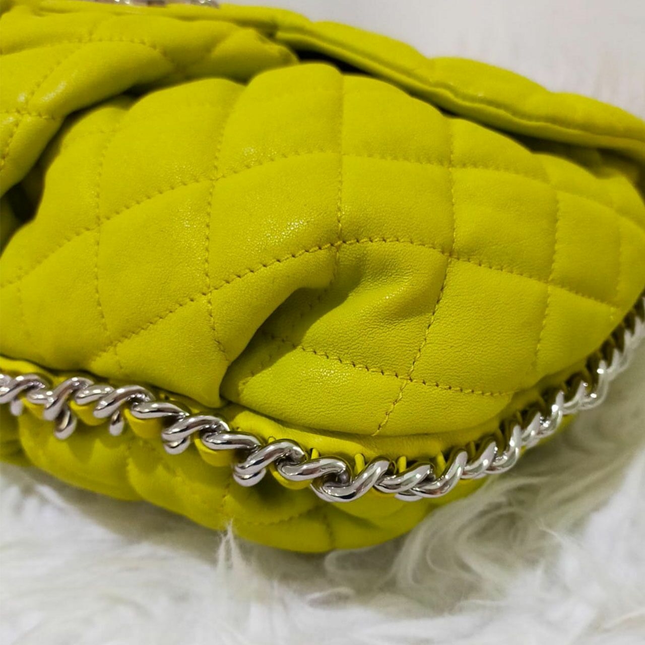 Chanel Chain Around Neon Lime Green Shw #15