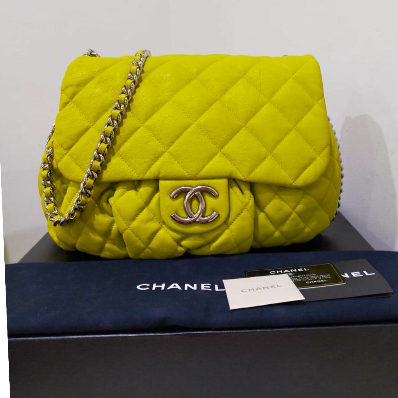 Chanel Chain Around Neon Lime Green Shw #15