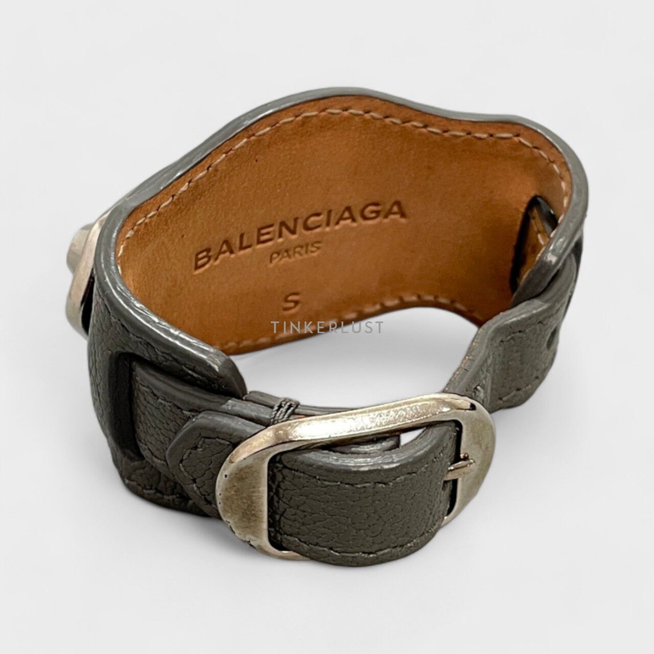 Balenciaga Arena Giant Silver Metallic Edge Bracelet 