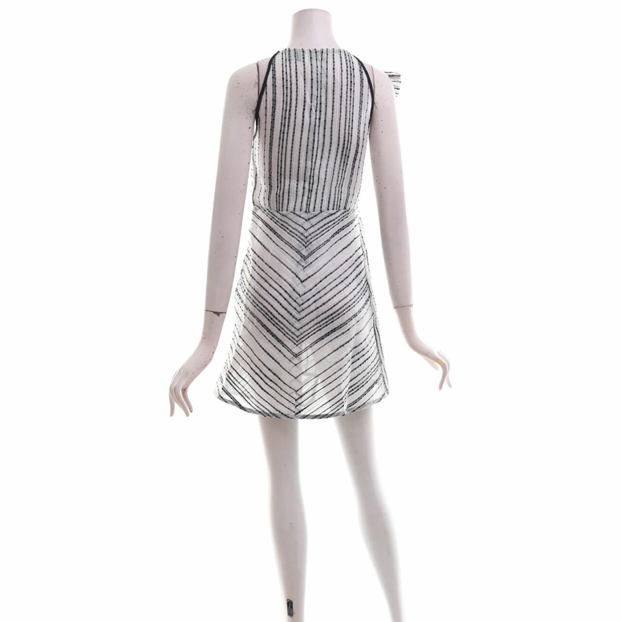 Aloes White Line Black Mini Dress