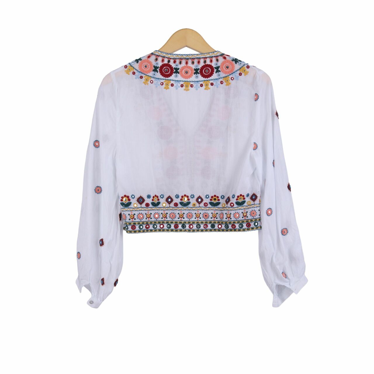 Zara White & Multi Blouse